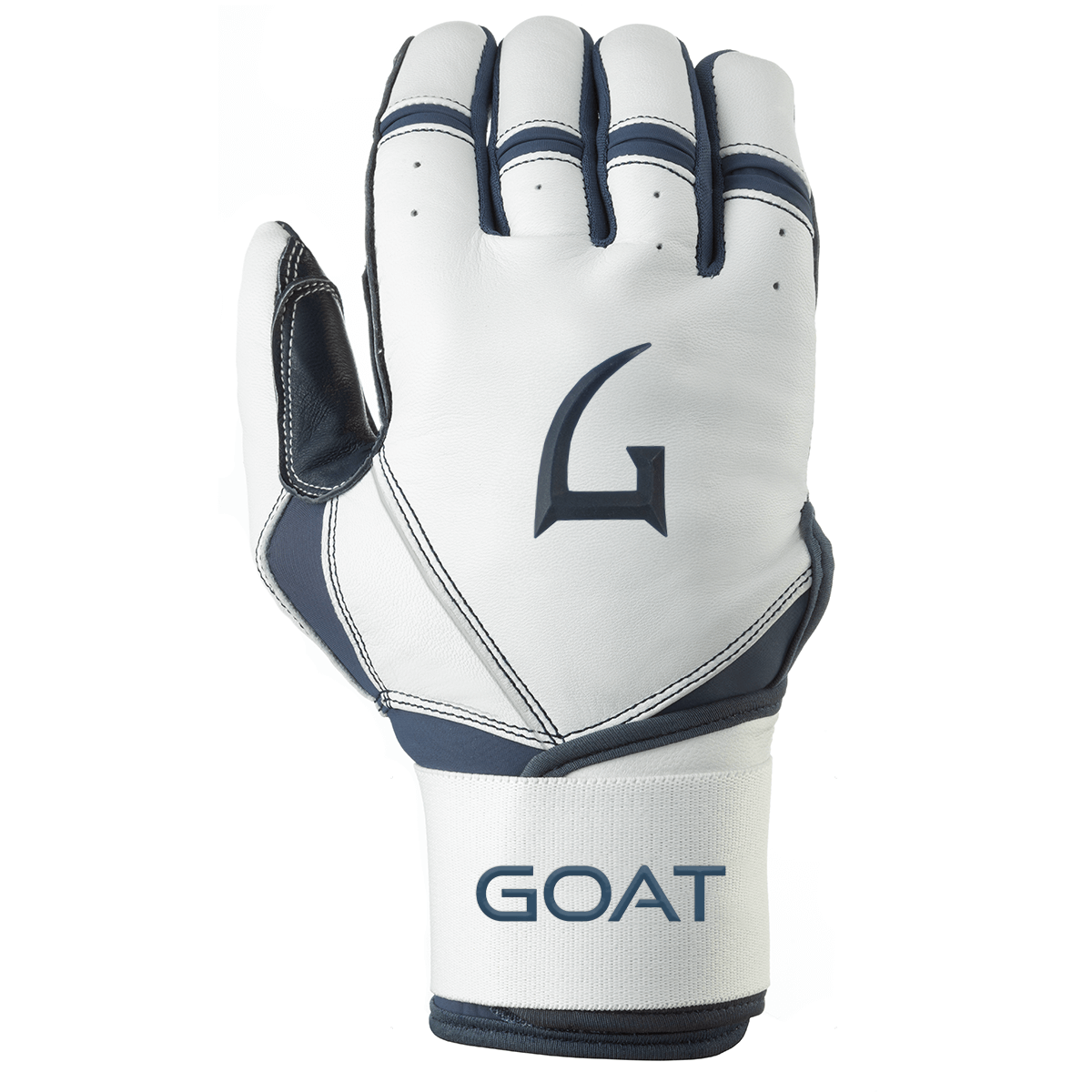 Origin Series Long Cuff White and Navy Blue Batting Gloves