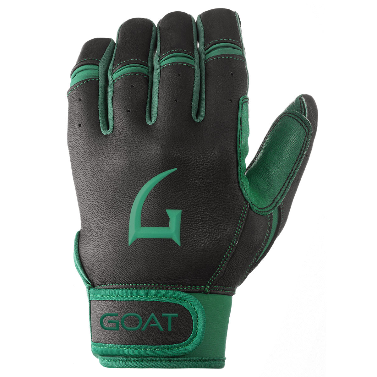 Origin Series Short Cuff Black and Green Batting Gloves