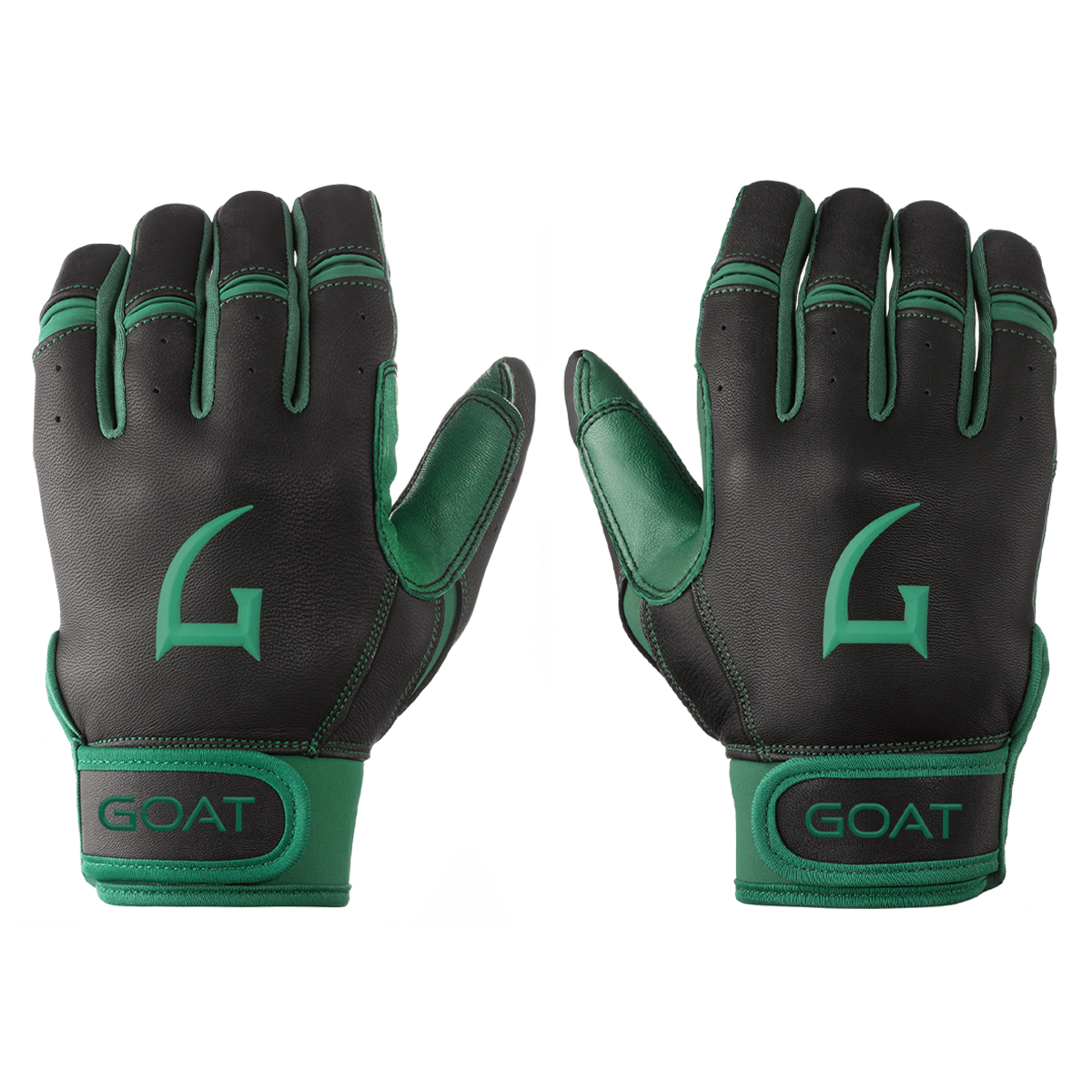 Origin Series Short Cuff Black and Green Batting Gloves