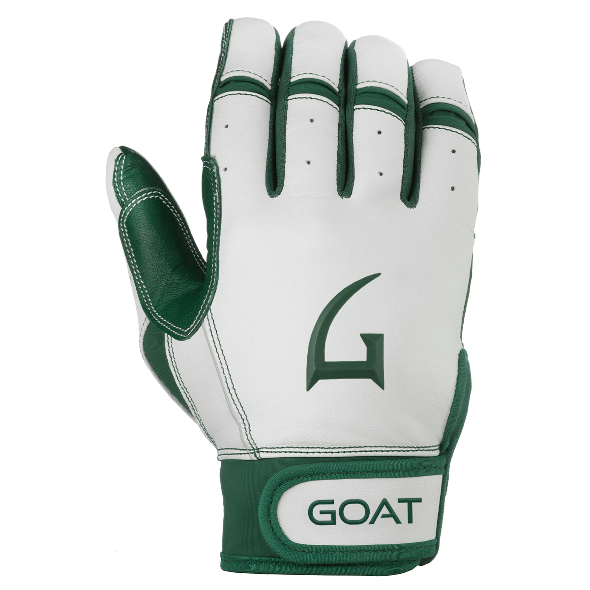 Origin Series Short Cuff White and Green Batting Gloves