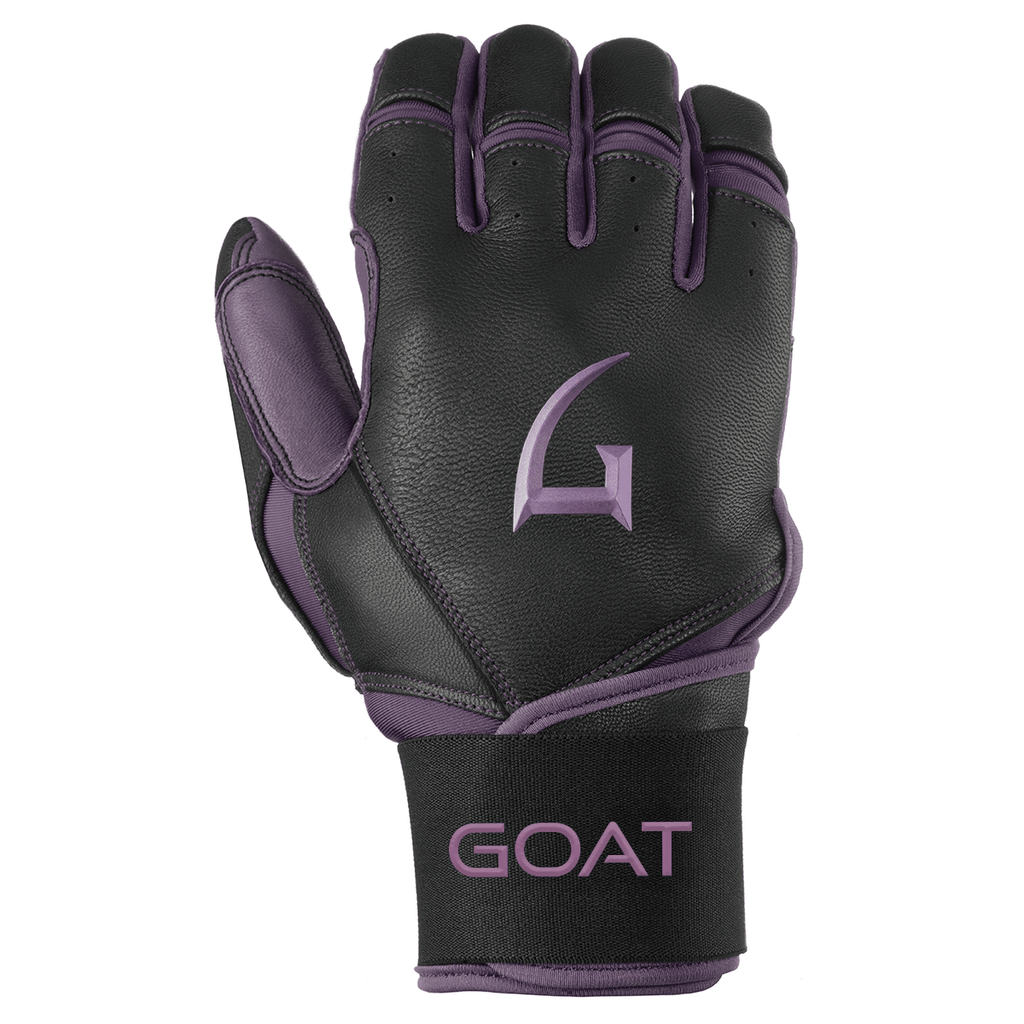 Origin Series Long Cuff Black and Purple Batting Gloves