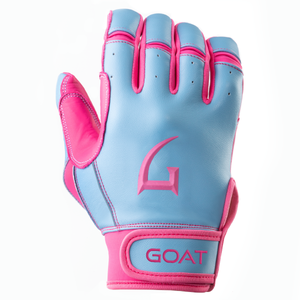 Legacy Series Short Cuff Electric Blue and Pink Batting Gloves