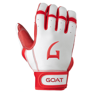 Origin Series Short Cuff White and Red Batting Gloves